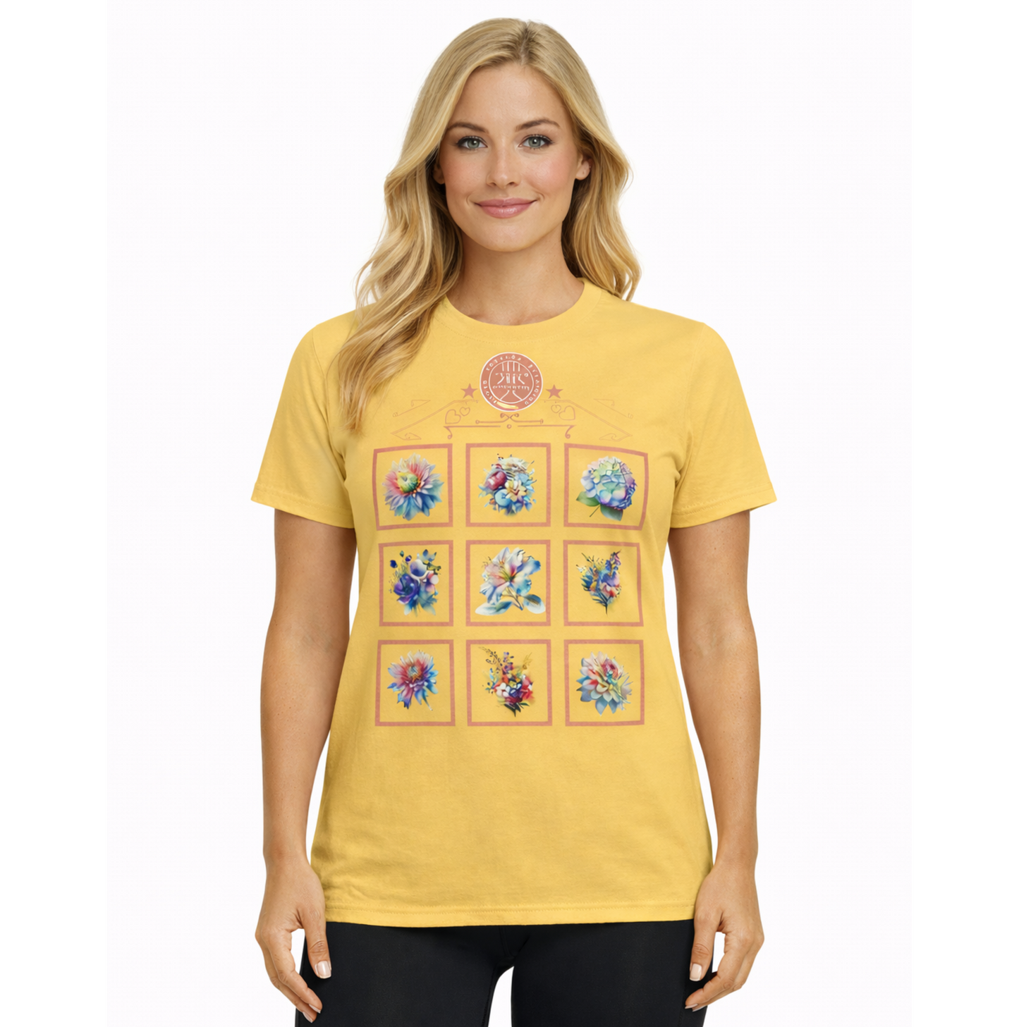 Boxed in flowers - Unisex Training T Shirt, Pre Shrunk Cotton