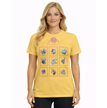 Boxed in flowers - Unisex Training T Shirt, Pre Shrunk Cotton