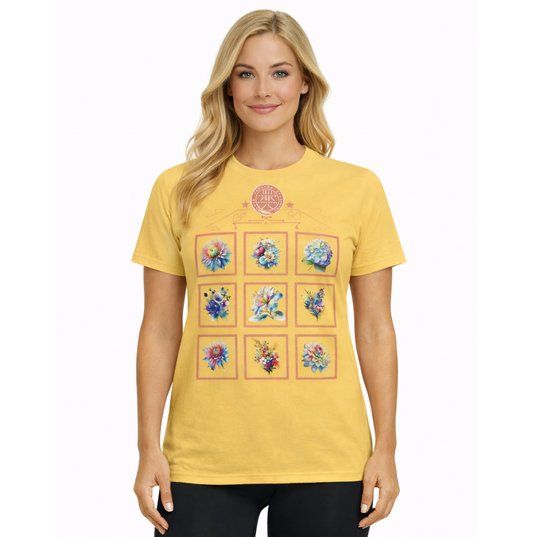 Boxed in flowers - Unisex Training T Shirt, Pre Shrunk Cotton