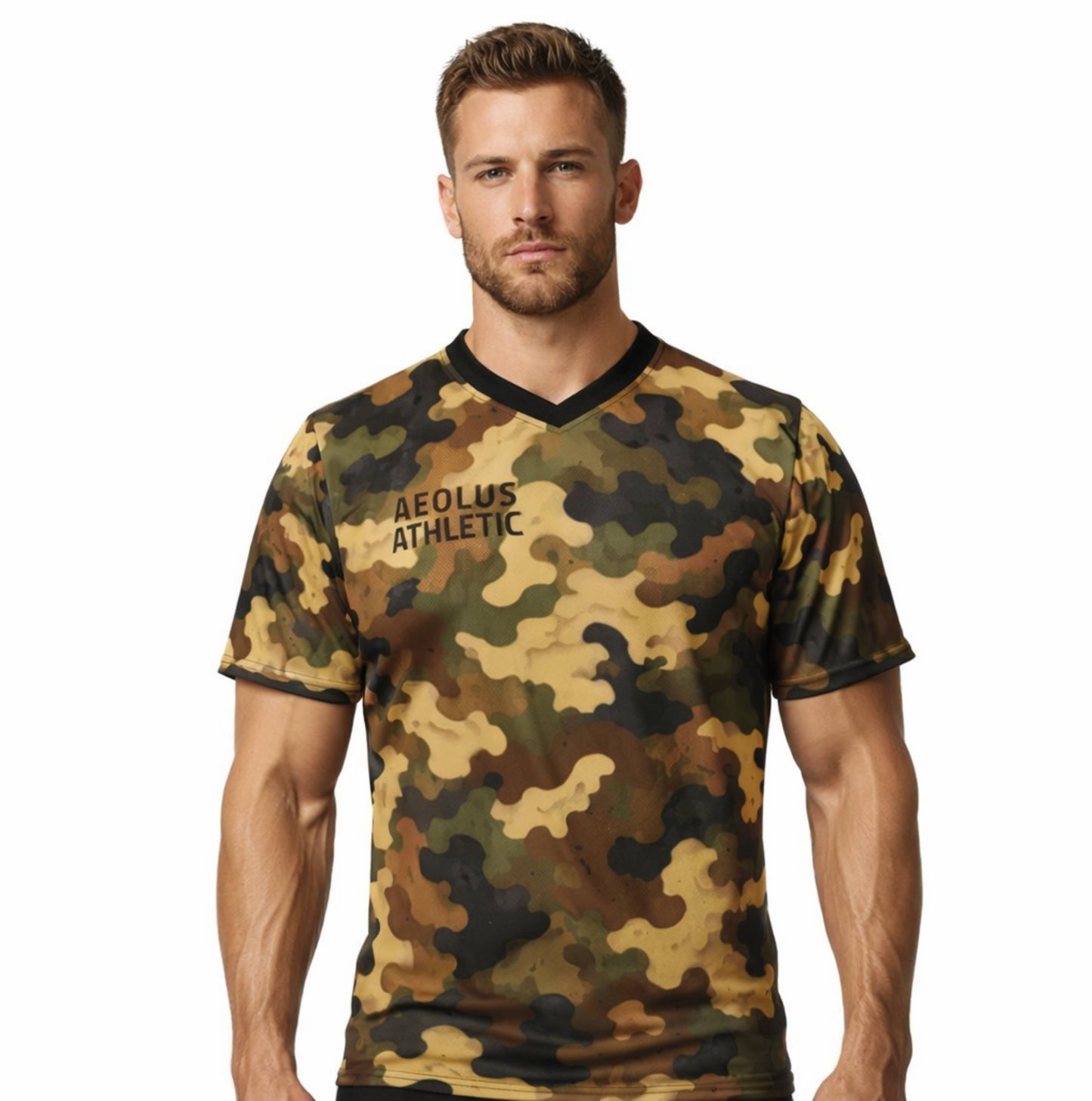 Military Camo - andningsbar sporttröja i 100% återvunnet polyester