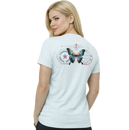 Multicolored Butterfly - Unisex Training T Shirt, Pre Shrunk Cotton