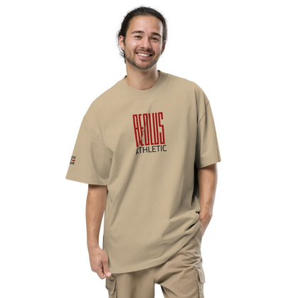 Red and black A.A - Oversized Vintage Heavyweight Cotton T Shirt