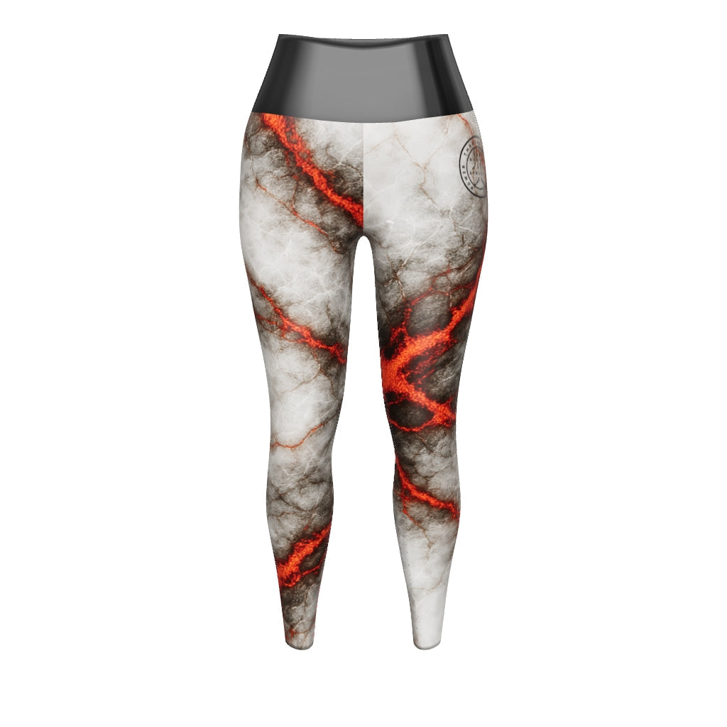 Dustblack and red - Yoga Leggings