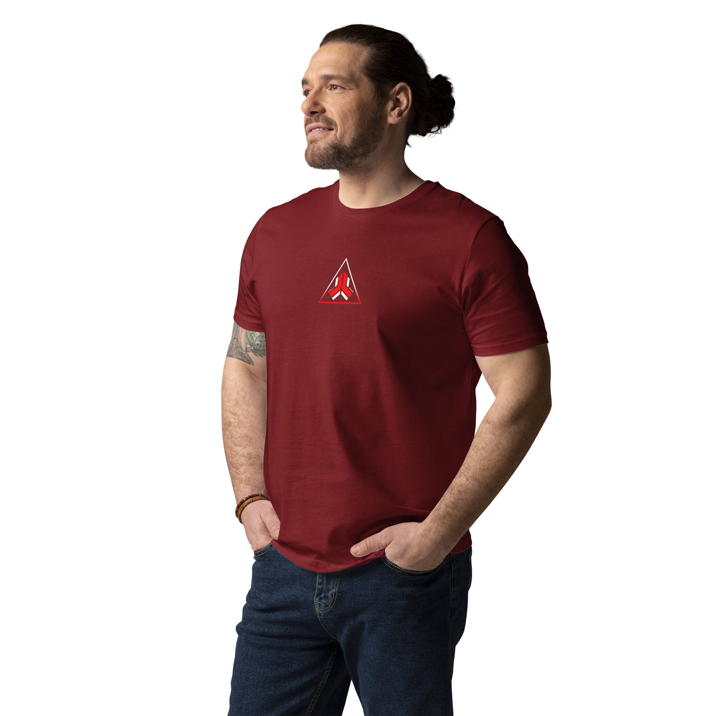 the red & white faded triangle - Unisex Organic Cotton Eco T Shirt